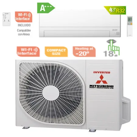 Aire acondicionado Mitsubishi Electric Split MSZ-AY42VGK (Wifi) + Filtro Plasma Quad