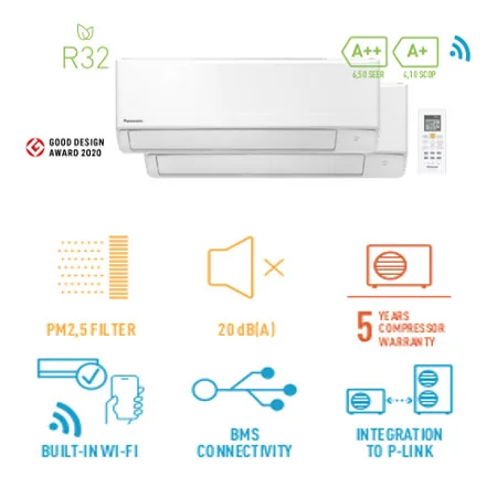 Aire Acondicionado Panasonic Multisplit Ud. Exterior 2x1 CU-2TZ50TBE + TZ35ZKEW + TZ25ZKEW Wifi